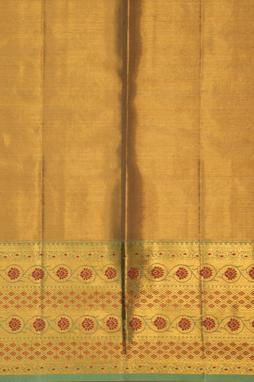 Image of Gold Pink Brocade Kanchivaram Silk Saree